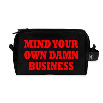 mind your own damn business - Recycled Toiletry Zip Bag - black - Front