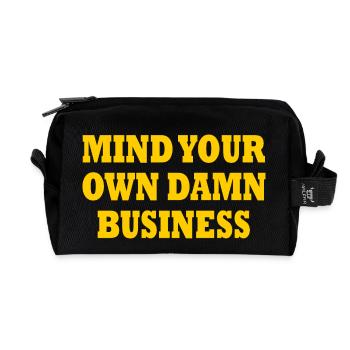mind your own damn business - Recycled Toiletry Zip Bag - black - Front