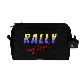 Rally my Sport yellow blue - Recycled Toiletry Zip Bag - black - Front