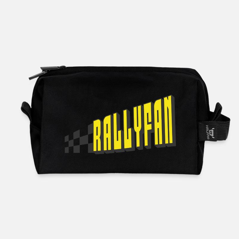 Rallyfan gelb schwarz - Recycelte Kulturtasche - Schwarz