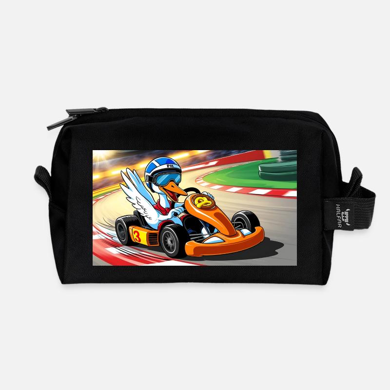 Stork Kart - Recycled Toiletry Zip Bag - black