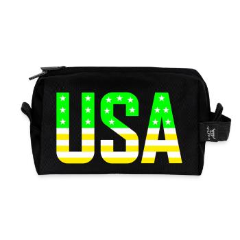 États-Unis vert jaune - Trousse de toilette en tissu recyclé - noir - Devant