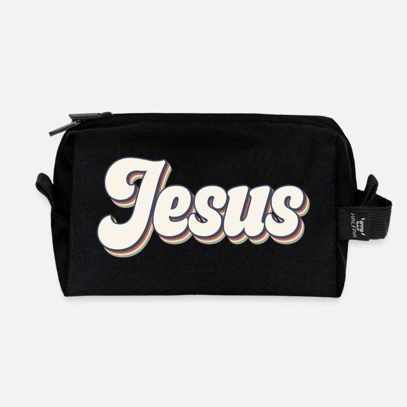 Jesus - Recycelte Kulturtasche - Schwarz