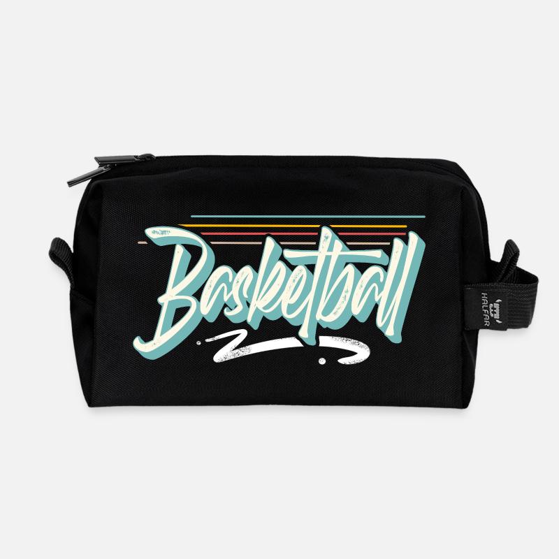 Basketball - Recycelte Kulturtasche - Schwarz