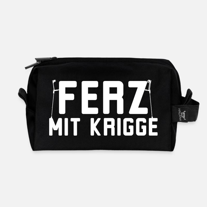 Ferz mit Krigge Hessisch Hessen Dialekt - Recycelte Kulturtasche - Schwarz