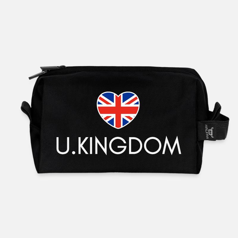 Herz mit britischer Flagge - Recycelte Kulturtasche - Schwarz