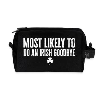 Most Likely to Irish Goodbye - Recycled Toiletry Zip Bag - black - Front