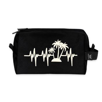 Heartbeat Beach Holiday - Recycled Toiletry Zip Bag - black - Front