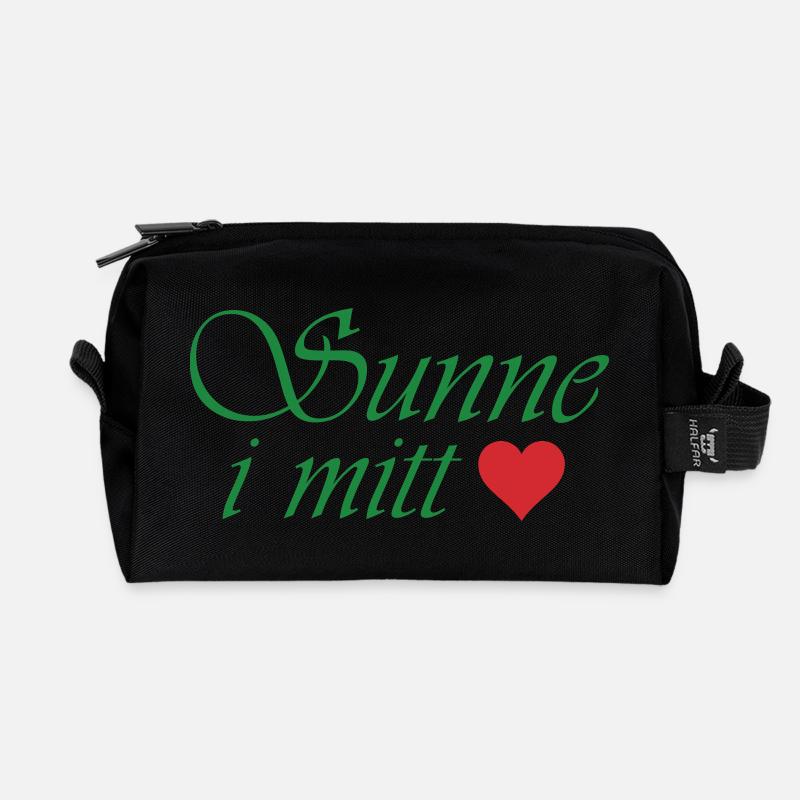 Sunne in my heart - Recycled Toiletry Zip Bag - black