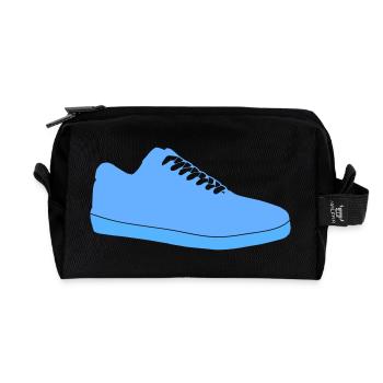 Blue Sneaker Silhouette - Recycled Toiletry Zip Bag - black - Front