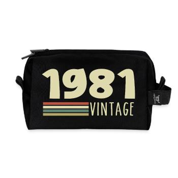 1981-Jubiläum-1981-retro-1981 - Recycelte Kulturtasche - Schwarz - Vorne