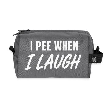 I PEE WHEN I LAUGH Shirt - Recycelte Kulturtasche - Anthrazit - Vorne