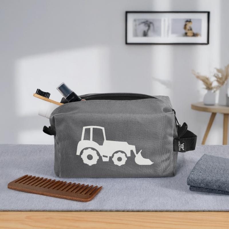 Tractor Silhouette Front End Loader Recycled Toiletry Zip Bag