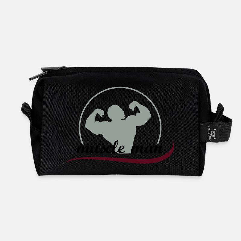 muscleman_3 - Recycelte Kulturtasche - Schwarz