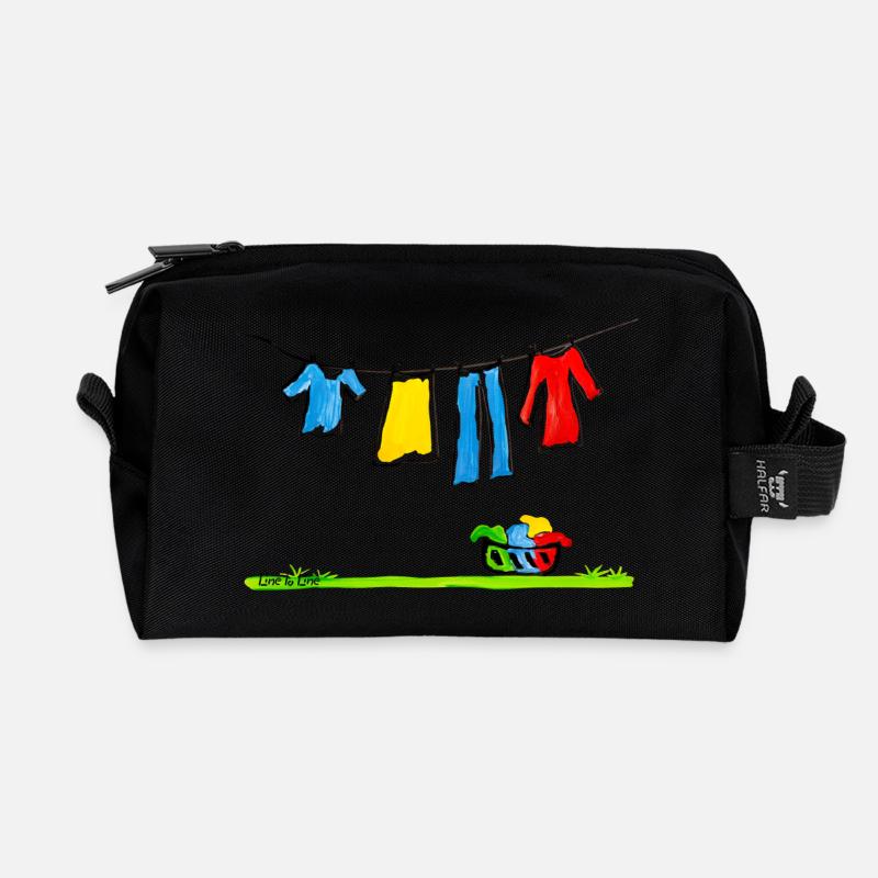 Auf der Leine - Recycelte Kulturtasche - Schwarz