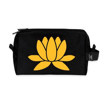 lotus flower - Recycled Toiletry Zip Bag - black - Front