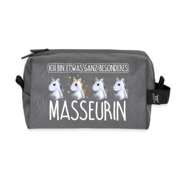 MASSEURIN - Toll - Recycelte Kulturtasche - Anthrazit - Vorne