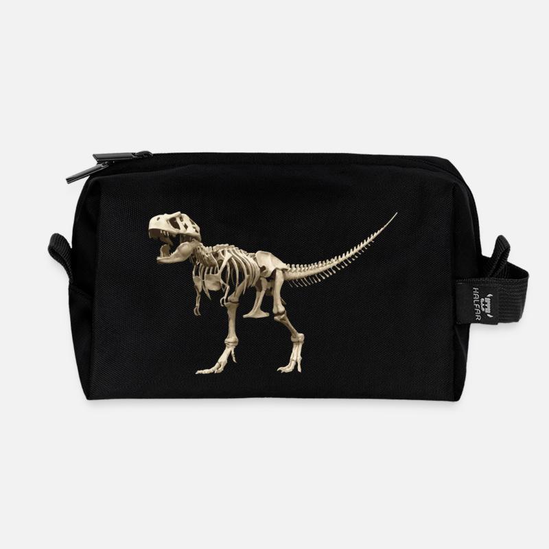 T-rex Skelett - Recycelte Kulturtasche - Schwarz