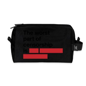 The worst thing about censorship is ... - Recycled Toiletry Zip Bag - black - Front