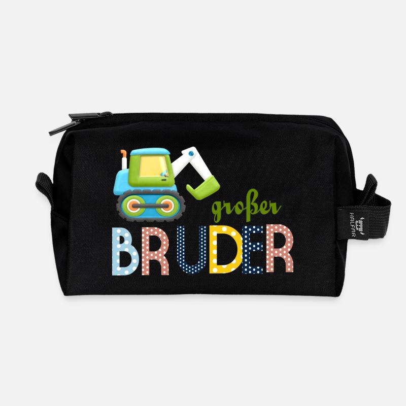 großer Bruder Traktor - Recycelte Kulturtasche - Schwarz