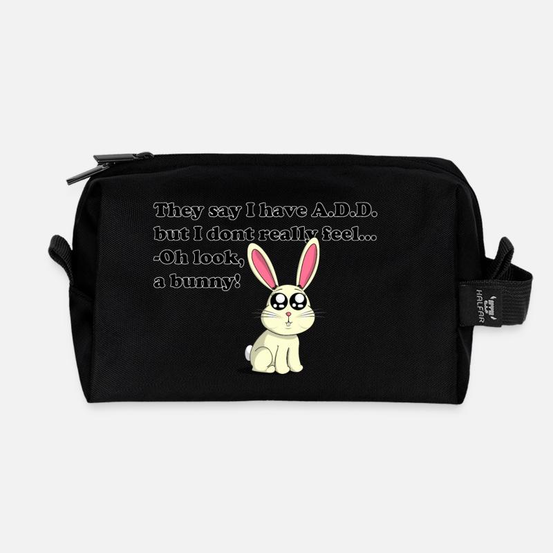 ADD bunny - Recycled Toiletry Zip Bag - black