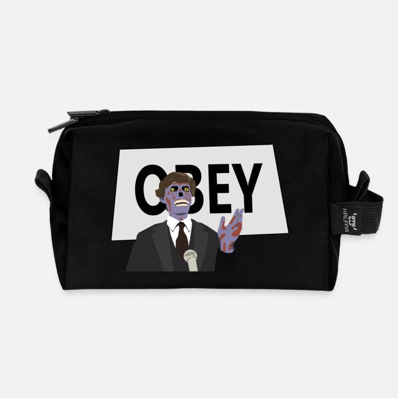 Obey - Recycelte Kulturtasche - Schwarz