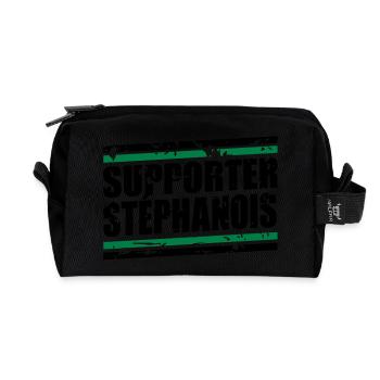 Supporter Stéphanois vintage - Trousse de toilette en tissu recyclé - noir - Devant