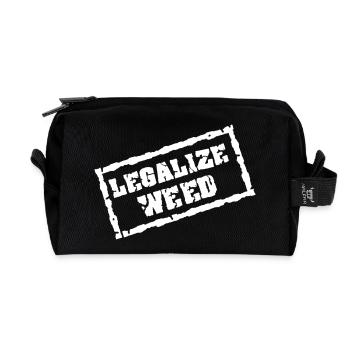 Legalize weed - Recycled Toiletry Zip Bag - black - Front