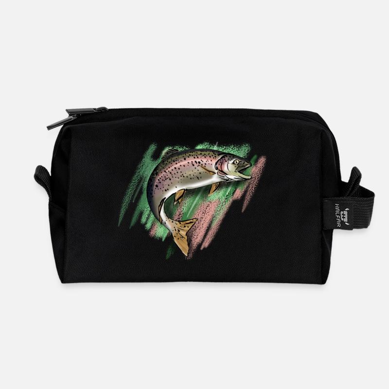 Forelle - Recycelte Kulturtasche - Schwarz