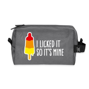 I licked it so it's mine licking popsicle ice - Recycled Toiletry Zip Bag - anthracite - Front