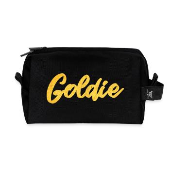 Goldie Gold Goldene Kalligrafie - Recycelte Kulturtasche - Schwarz - Vorne