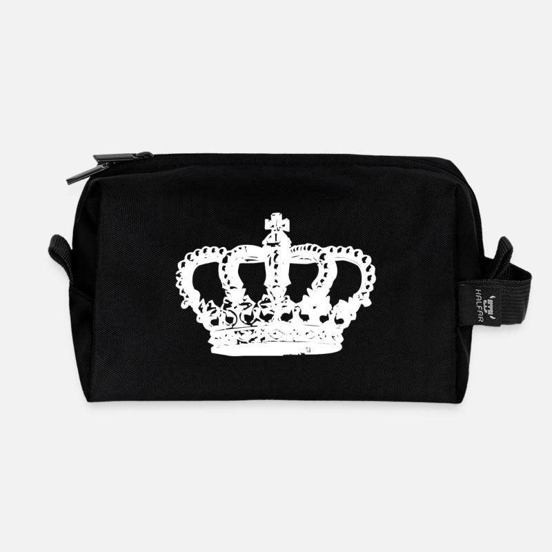 White crown, free - Recycled Toiletry Zip Bag - black