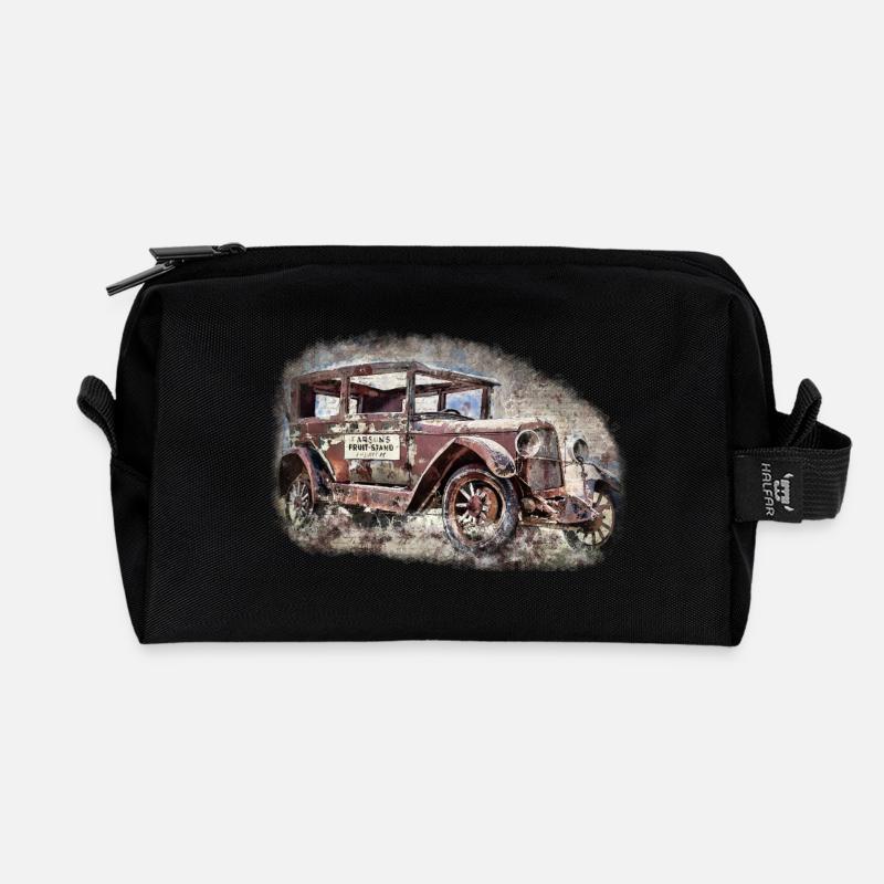 Nostalgisches Altes Amerikanisches Traumauto - Recycelte Kulturtasche - Schwarz