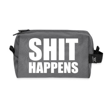Shit happens - Recycelte Kulturtasche - Anthrazit - Vorne