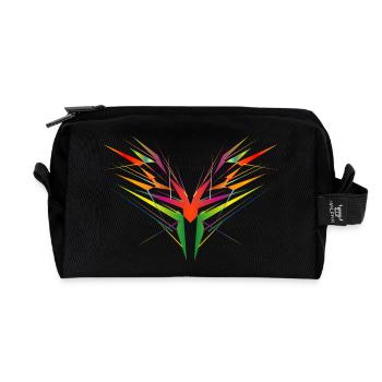 farbenfrohe abstrakte Flügel Form - Recycelte Kulturtasche - Schwarz - Vorne