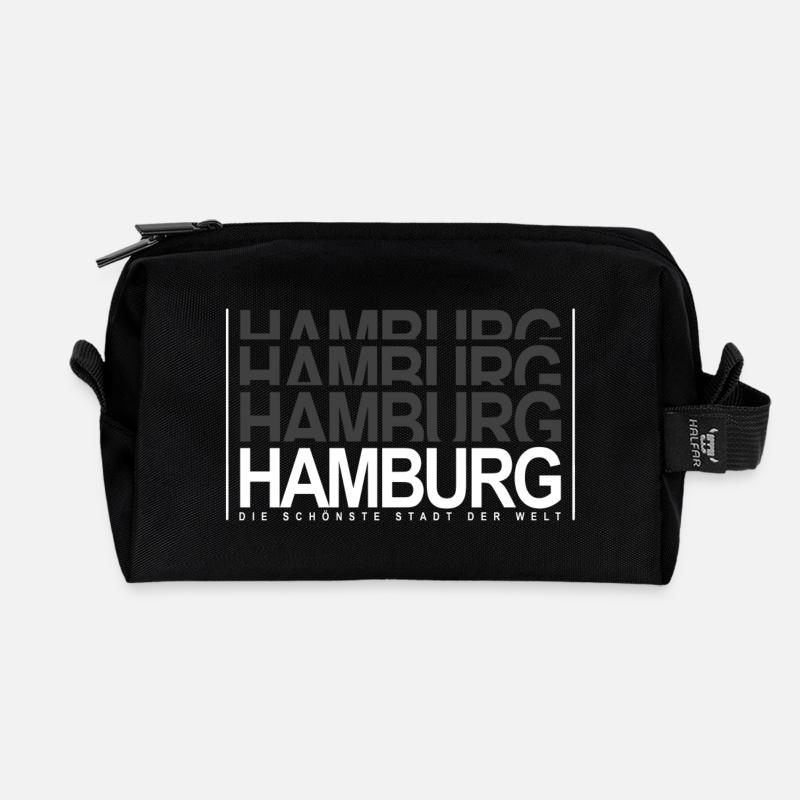 Hamburg - Recycelte Kulturtasche - Schwarz
