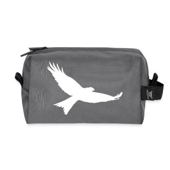 Bird of prey in white - Recycled Toiletry Zip Bag - anthracite - Front