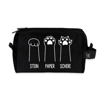 Katzenpfoten Katze Pfote Spiel Stein Papier Schere - Recycelte Kulturtasche - Schwarz - Vorne