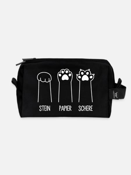 Katzenpfoten Katze Pfote Spiel Stein Papier Schere - Recycelte Kulturtasche - Schwarz
