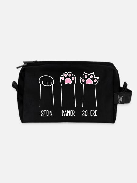 Katze Pfote Katzenpfoten Spiel Stein Papier Schere - Recycelte Kulturtasche - Schwarz