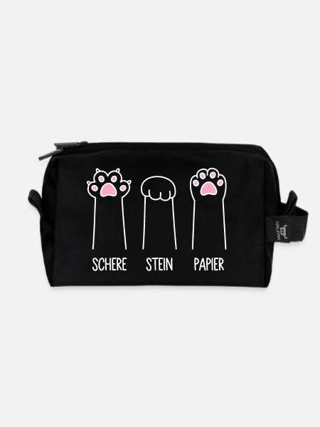 Katze Pfote Katzenpfoten Spiel Schere Stein Papier - Recycelte Kulturtasche - Schwarz