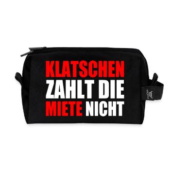 klatschen zahlt nicht die miete - Recycelte Kulturtasche - Schwarz - Vorne
