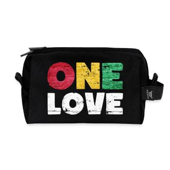 One Love Reggae Musique - Trousse de toilette en tissu recyclé - noir - Devant
