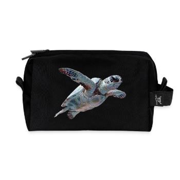 Geometrische Schildkröte Muster - Recycelte Kulturtasche - Schwarz - Vorne