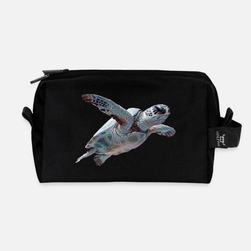 Geometrische Schildkröte Muster - Recycelte Kulturtasche - Schwarz