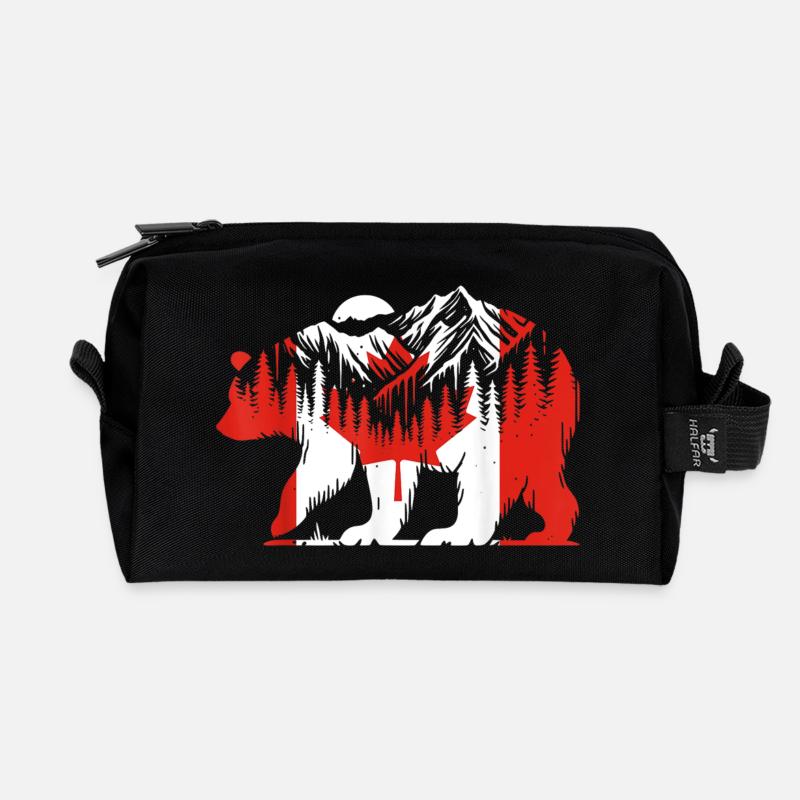 Eisbär Kanadische Flagge Maple Leaf Canada Day - Recycelte Kulturtasche - Schwarz