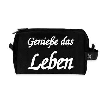 Leben - Recycelte Kulturtasche - Schwarz - Vorne