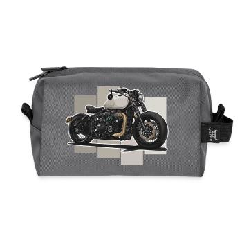 Bobber // Custom // Motorcycle - Recycled Toiletry Zip Bag - anthracite - Front