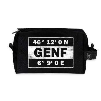 Genf Koordinaten Schweiz Genf - Recycelte Kulturtasche - Schwarz - Vorne