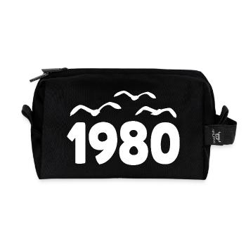 1980 Année Anniversaire Millésime Années 1980 - Trousse de toilette en tissu recyclé - noir - Devant